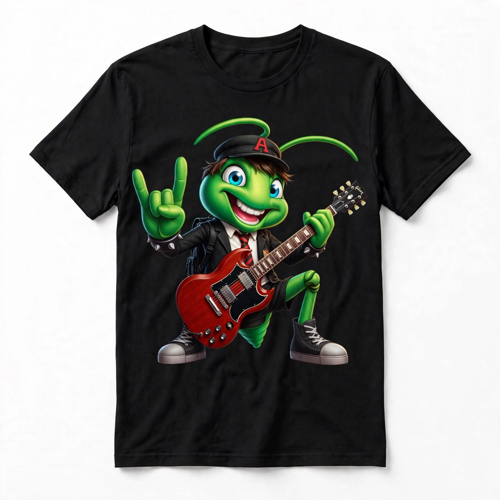 Camiseta Tributo Angus Young – 100% Algodão, Sustentável e Alta Qualidade