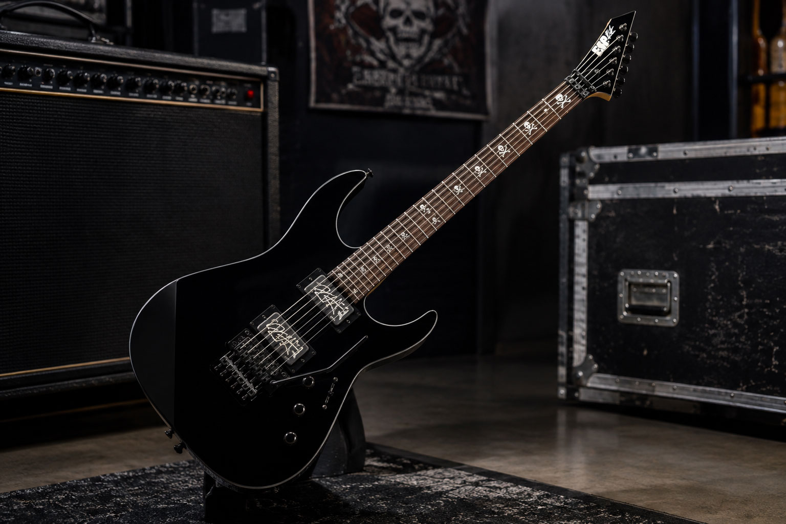 Guitarra Esp Kirk Hammett Kh-2 Black Metal